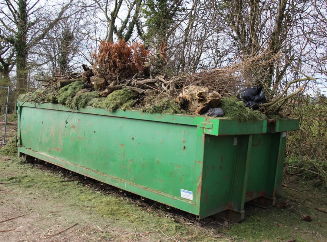 Évacuation de déchets verts après élagage — avant intervention